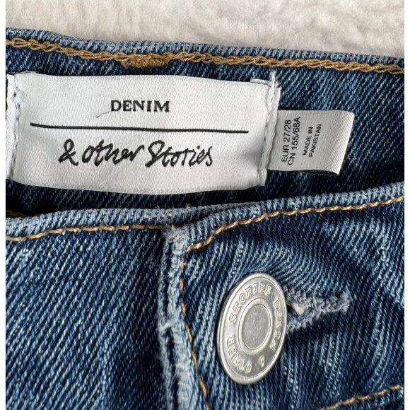 Other Stories High waist straight leg Jeans retro blue 90s boho sz 28 - Picture 2 of 9